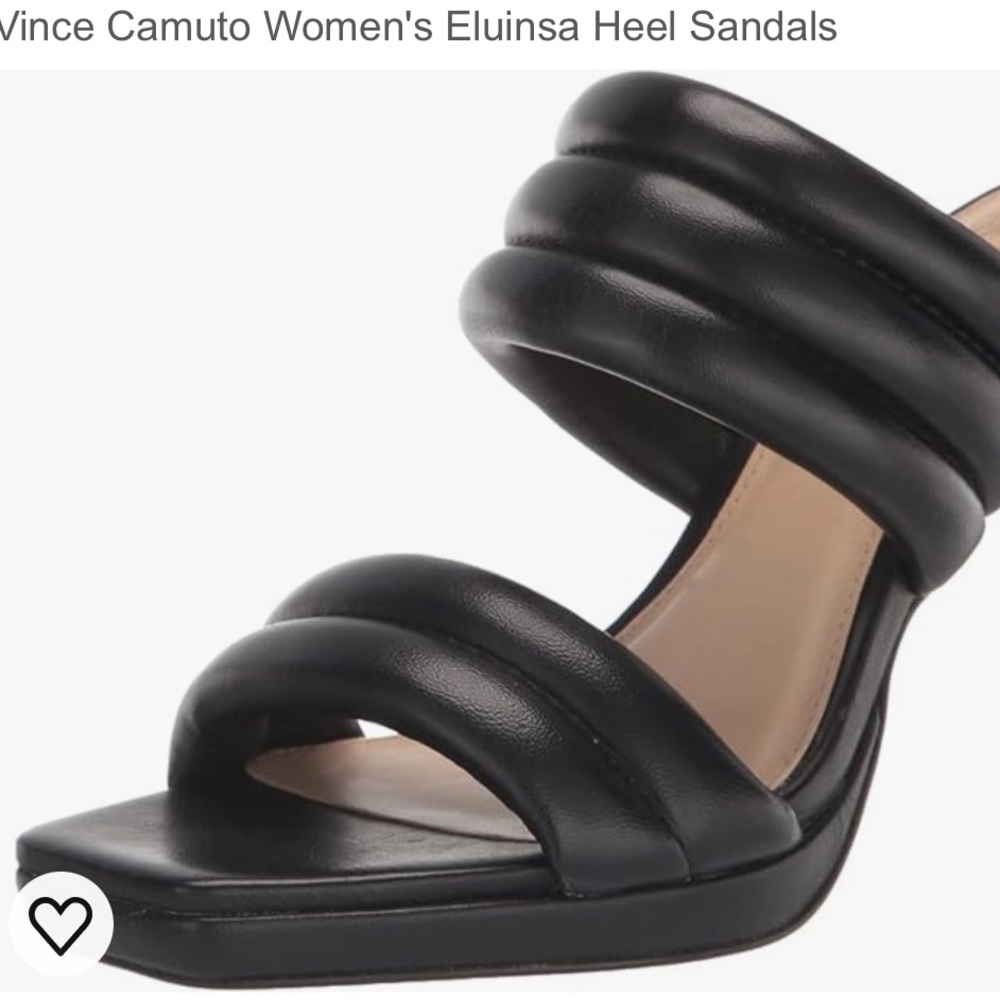 Vince Camuto Eluinsa Sandal. Leather upper.
0.5" platform, 3.75" covered heel.